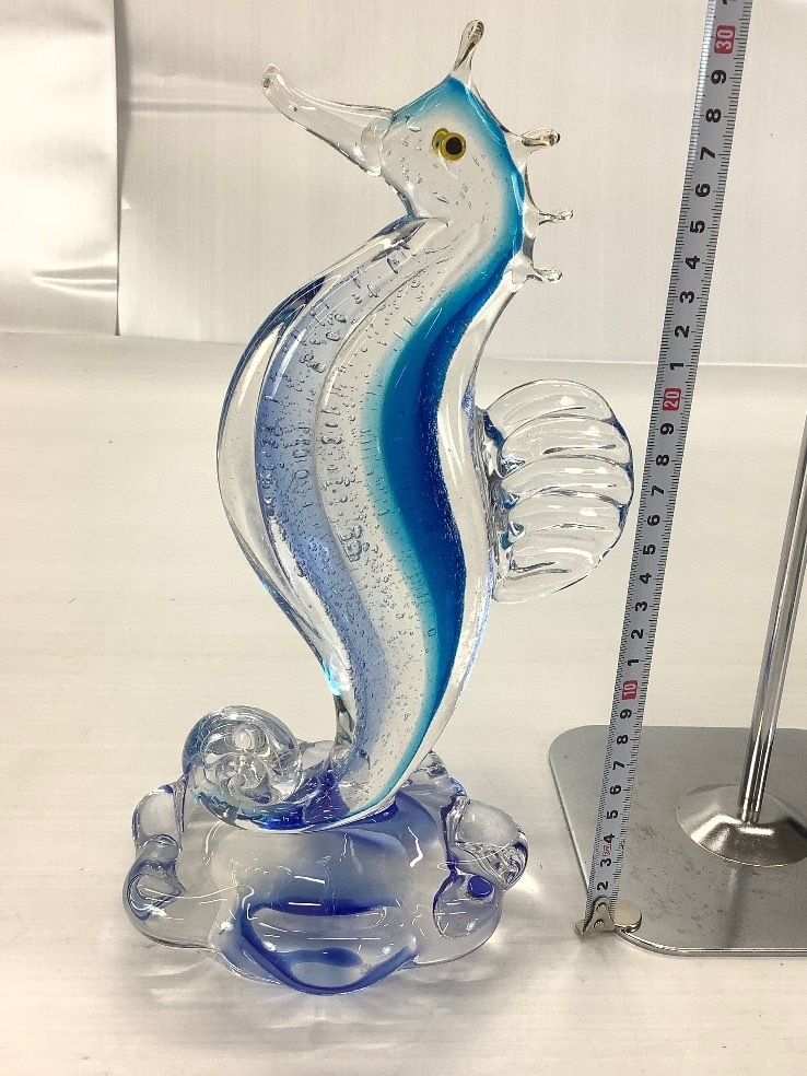 マルティグラス タツノオトシゴ Glass Multi 置物 シーホース ガラス製