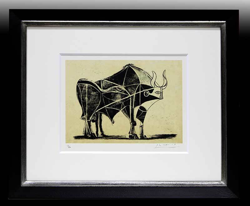 パブロ・ピカソ 直筆サイン 証明書「Le Taureau 12/50」闘牛(石版画