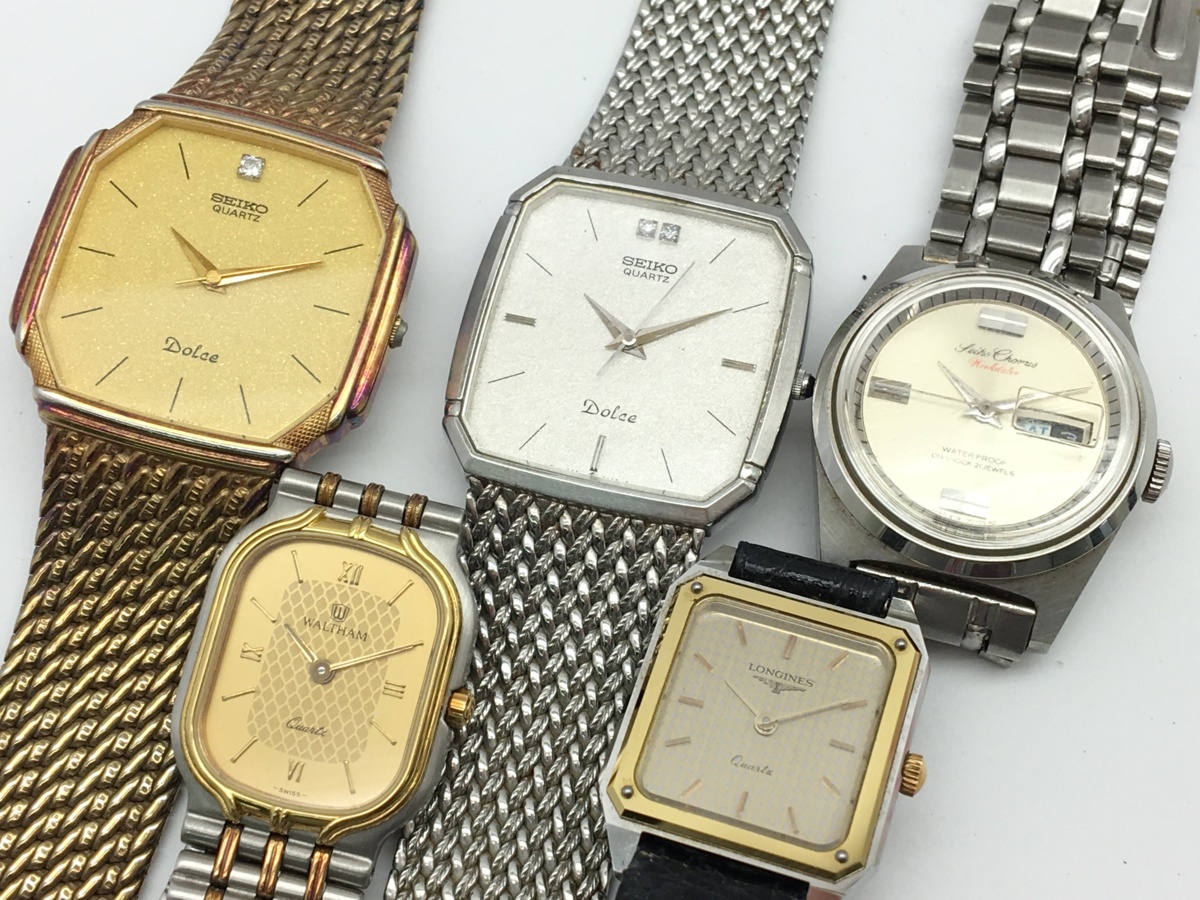 Seiko Dolce Dial Quartz Watch Vintage Textured Tank 9521-5110 NSAG 