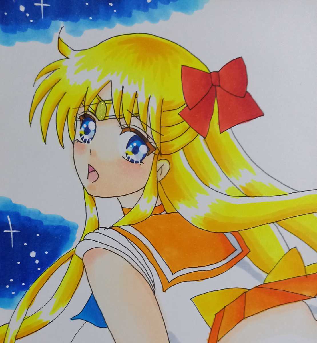 同人手描きイラスト セーラーヴィーナス 愛野美奈子 手描きイラスト 売買されたオークション情報 Yahooの商品情報をアーカイブ公開 オークファン Aucfan Com