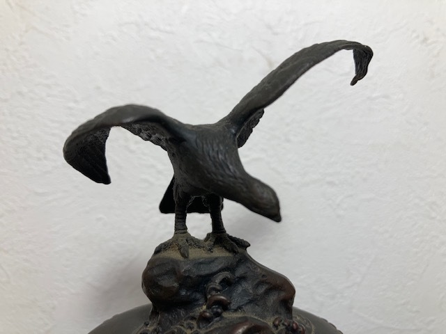 12810 香炉 村田宏作 花鳥文龍耳 龍台座 金工家 日展工芸家 個人保管