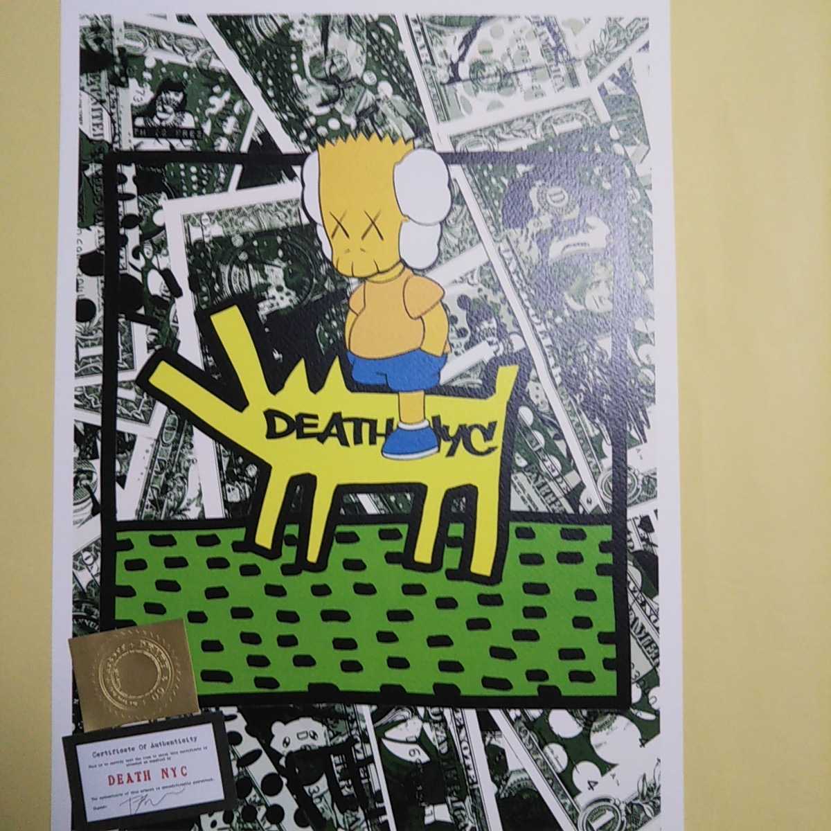 DEATH NYC 世界限定100枚 アートポスター kaws カウズ キースヘリング