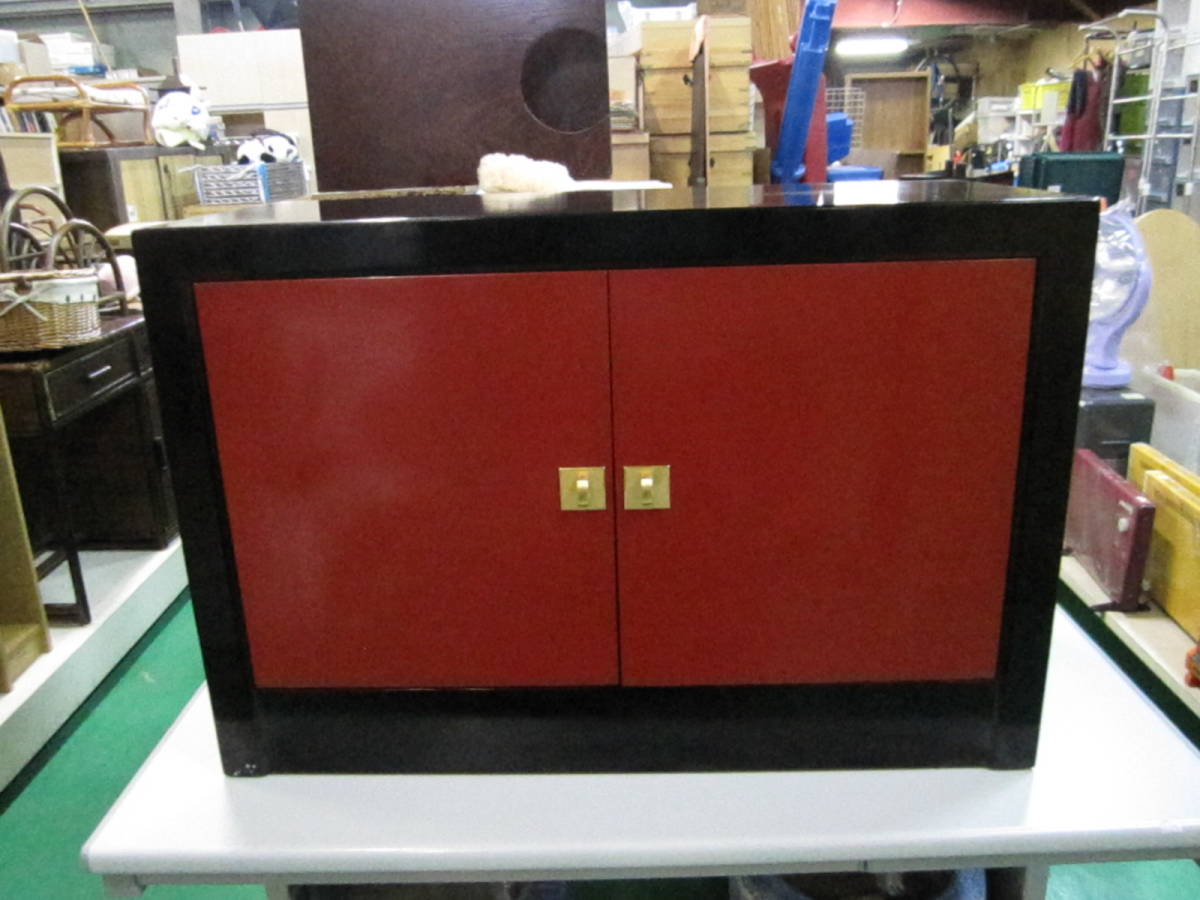モリシゲ MORISHIGE 漆塗 飾棚 和風 家具 テレビ台 キャビネット 赤黒