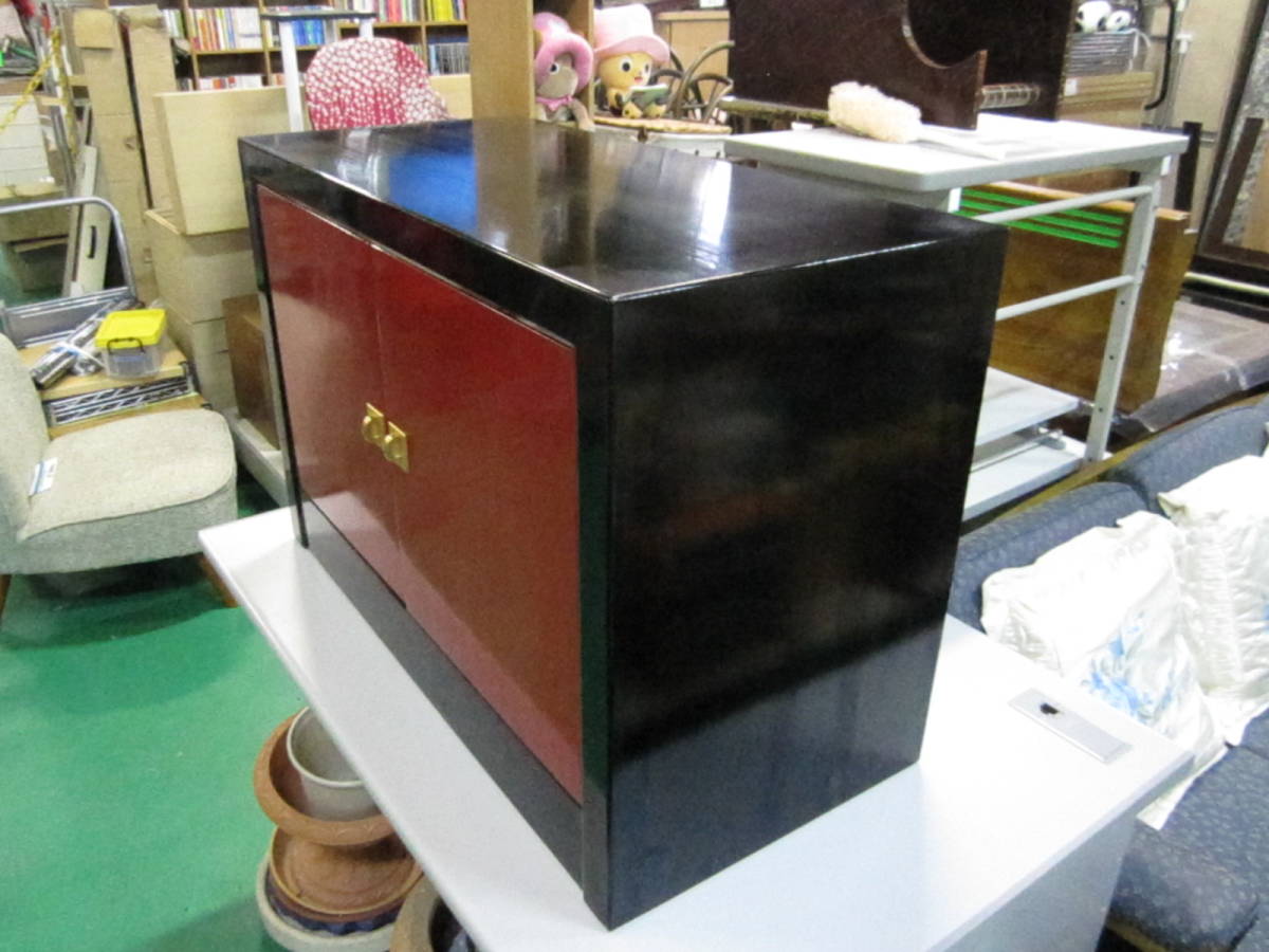 モリシゲ MORISHIGE 漆塗 飾棚 和風 家具 テレビ台 キャビネット 赤黒