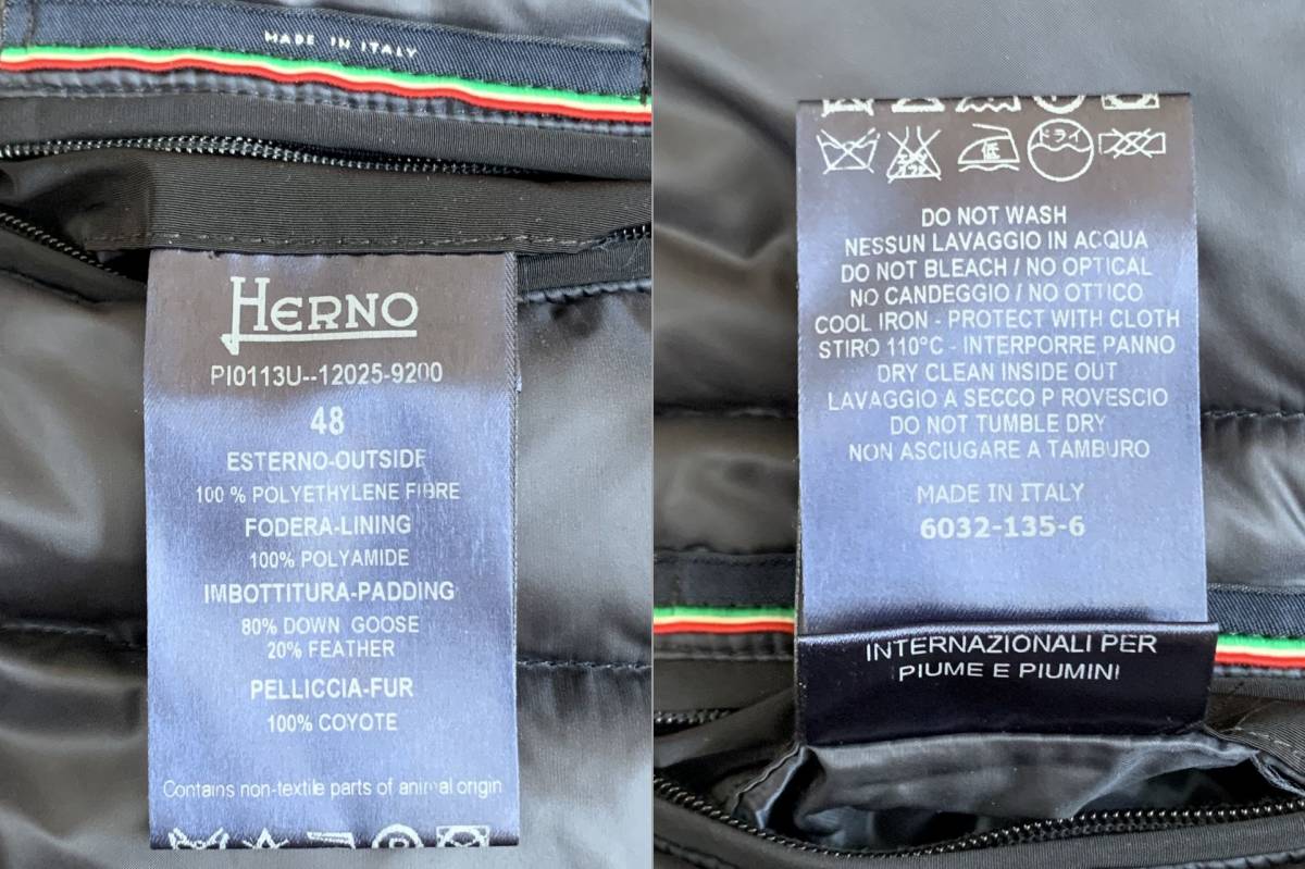 HERNO ヘルノ SUB-ZERO ダウンジャケット ダインコート N-3B タイプ PI0113U ダークネイビー 48 純正ハンガー付 ...