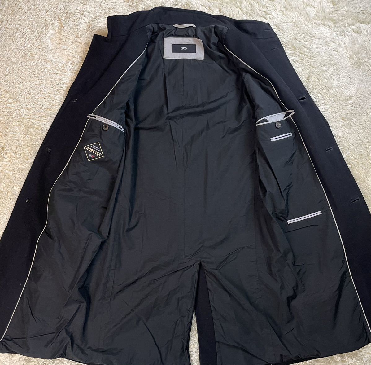 1990s HUGO BOSS ウールメルトン　スタンドカラーコート　ブラウン 1990s HUGO BOSS ウールメルトン スタンドカラーコート ブラウン