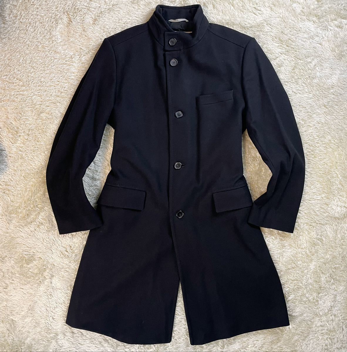 1990s HUGO BOSS ウールメルトン スタンドカラーコート ブラウン