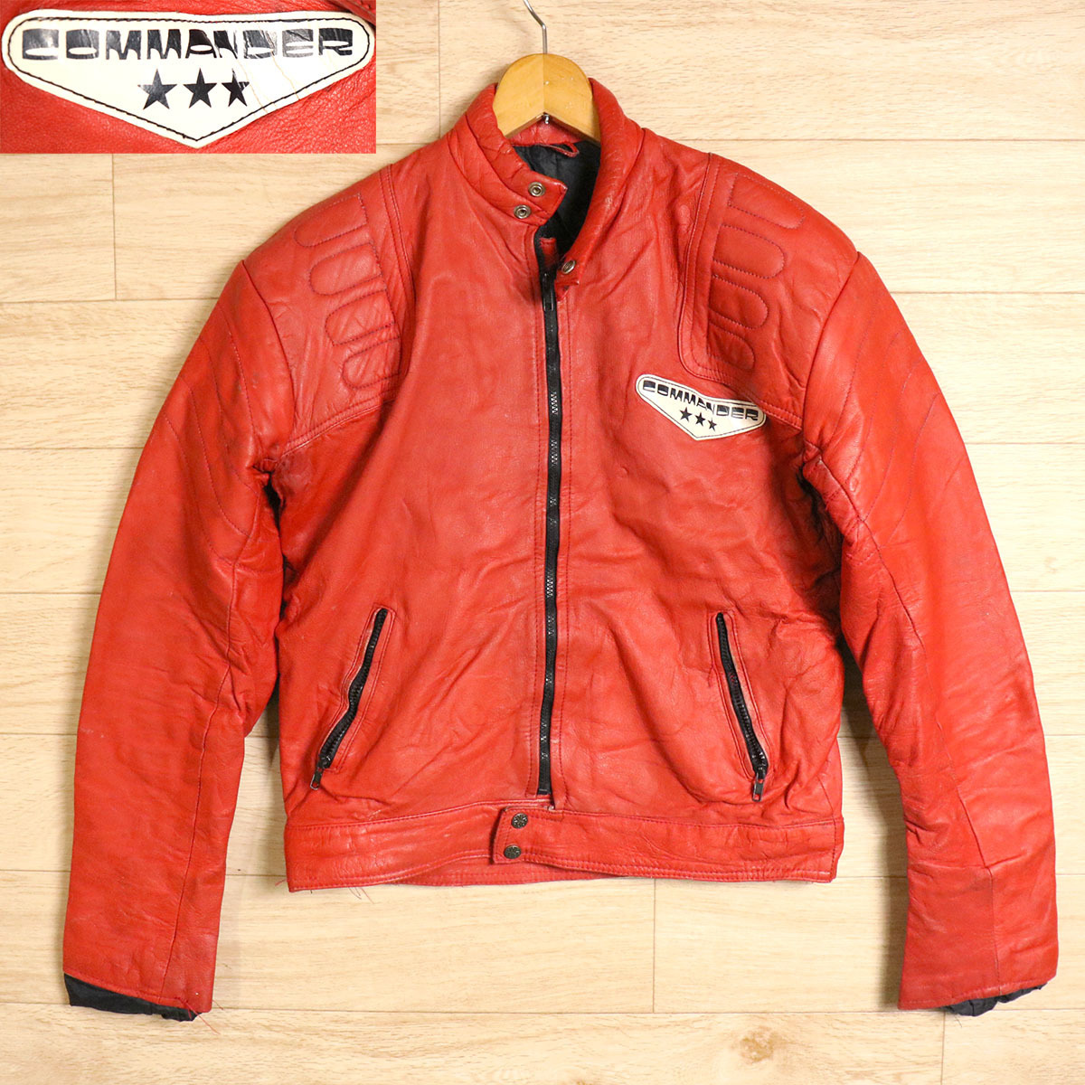 45 708 Commander 本革 シングル ライダースジャケット ライダースーツ メンズ M L レッド 革ジャン レザージャケット ジャンパー 古着 Mサイズ 売買されたオークション情報 Yahooの商品情報をアーカイブ公開 オークファン Aucfan Com