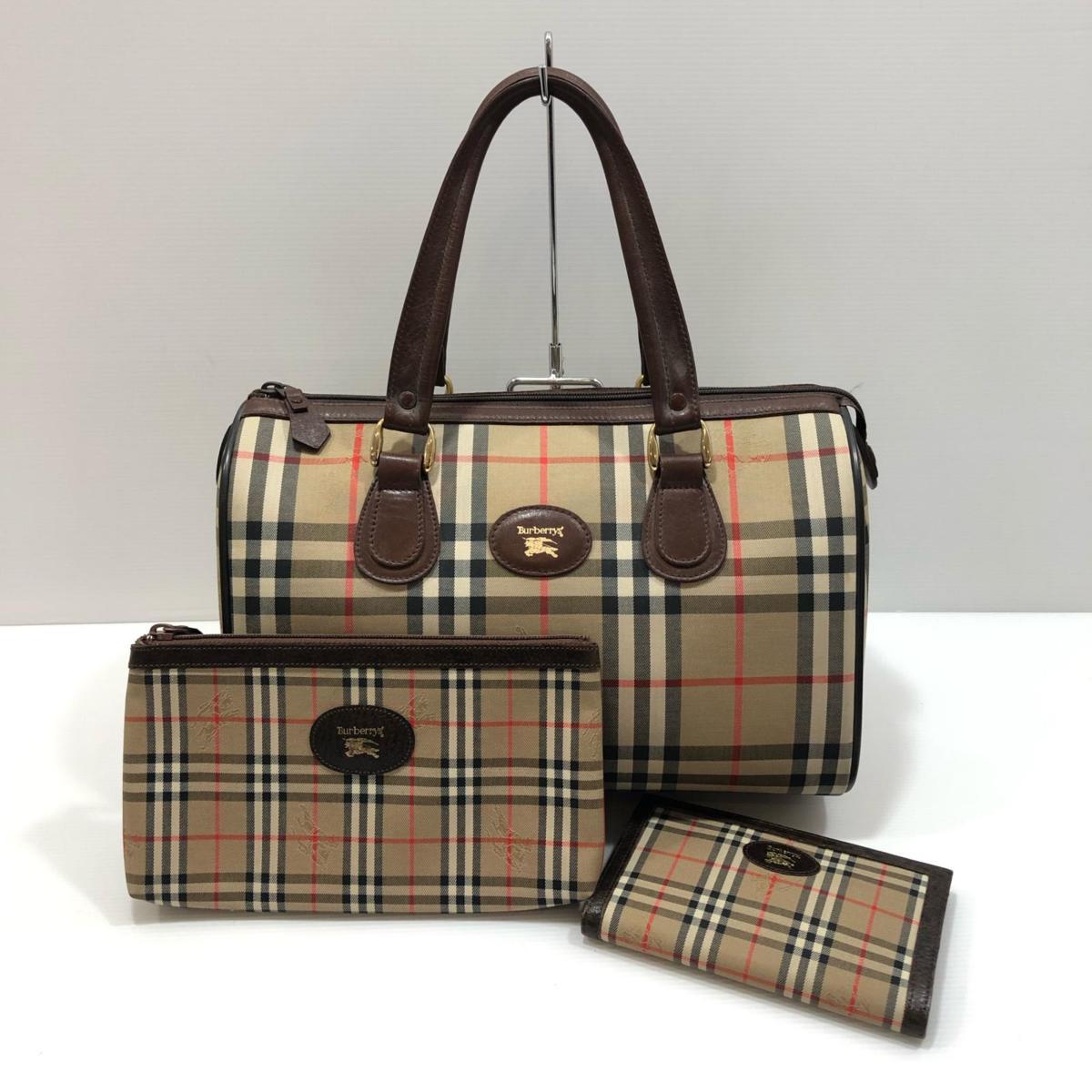 BURBERRY バーバリー ノバチェック ボストンバッグ 財布 ポーチ セット