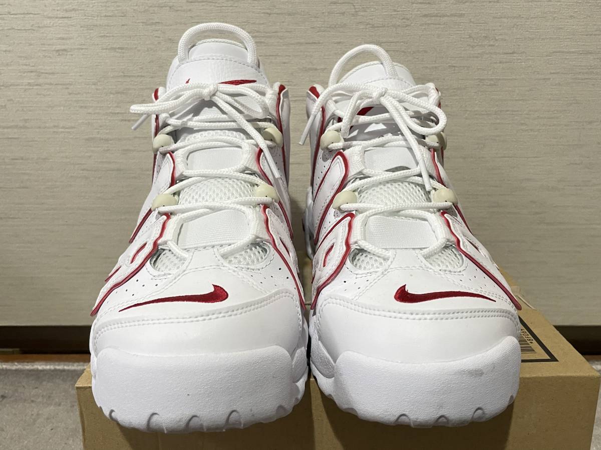 着用1回！ナイキ☆NIKE☆エアモアアップテンポ☆モアテン☆白赤☆27cm 