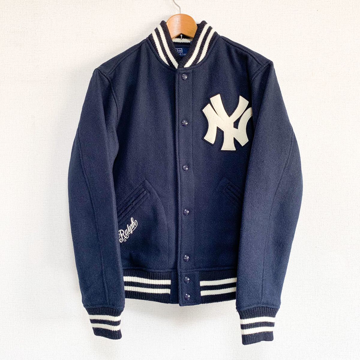 新品/M)Polo Ralphlauren × MLB yankees スタジアムジャケット ウール 