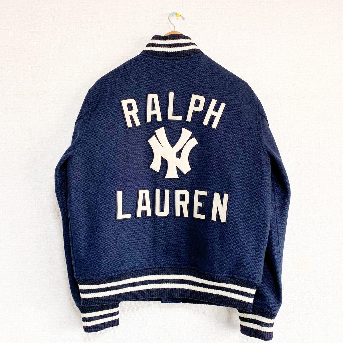 新品/M)Polo Ralphlauren × MLB yankees スタジアムジャケット ウール 