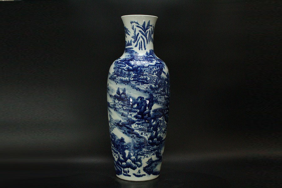 1975年，台湾，中国風 山水画 花瓶 花器