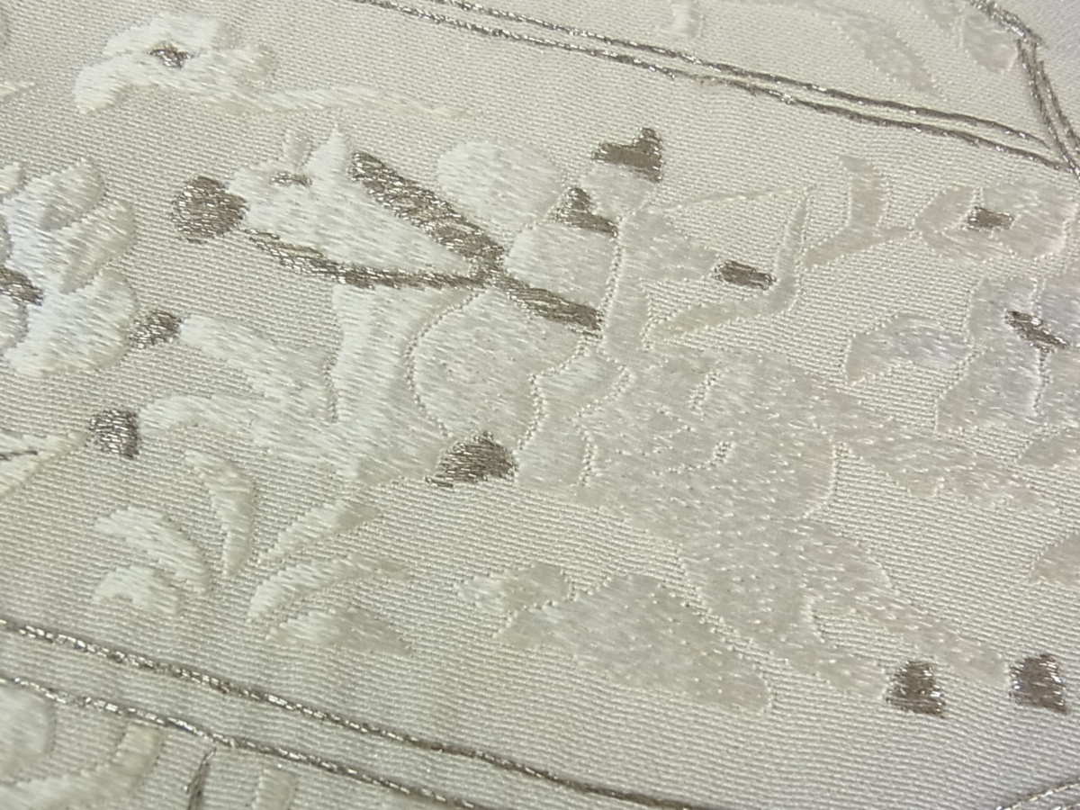 花美人着物■極上　中国三大刺繍　スワトウ刺繍　汕頭刺繍　総刺繍　訪問着　狩猟文　暈し染め　銀糸　逸品　eee425