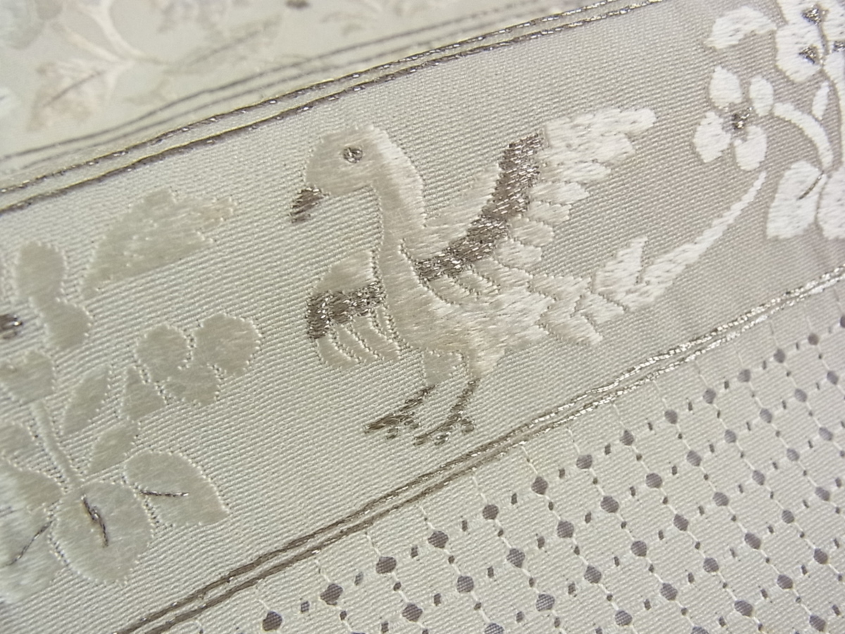 花美人着物■極上　中国三大刺繍　スワトウ刺繍　汕頭刺繍　総刺繍　訪問着　狩猟文　暈し染め　銀糸　逸品　eee425