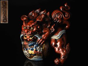 送料無料 九谷焼 剣獅子 魔除け 縁起置物 須栄義 インテリア小物 Www Cecop Gob Mx