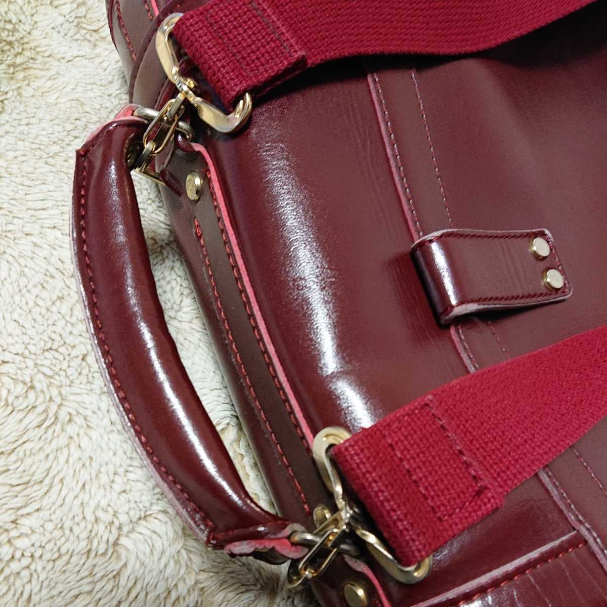 岡山県私立就実高校 制カバン 通学バッグ エンジ ショルダー&リュック