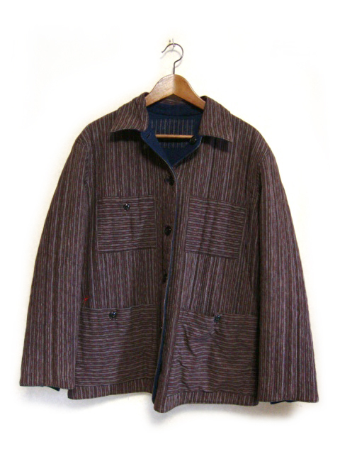 高品質，品質保証 定価4.2万 美品BLUE BLUE刺し子 ジャケット 2/M 本藍染め カバーオール ホンアイ サシコ紺インディゴ ネイビ剣道パッチワーク リバーシブル