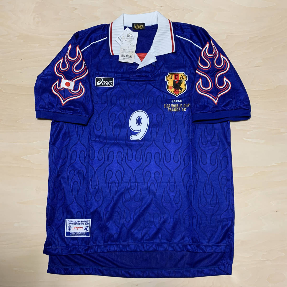  1998 98 日本代表 中山雅史 ユニフォーム フランス W杯 ジュビロ アシックス ゴン 炎 ドーハ 三浦 中田 ジョホールバル Japan Nakayama(日本)｜売買されたオークション情報、yahooの商品情報をアーカ ユニフォーム