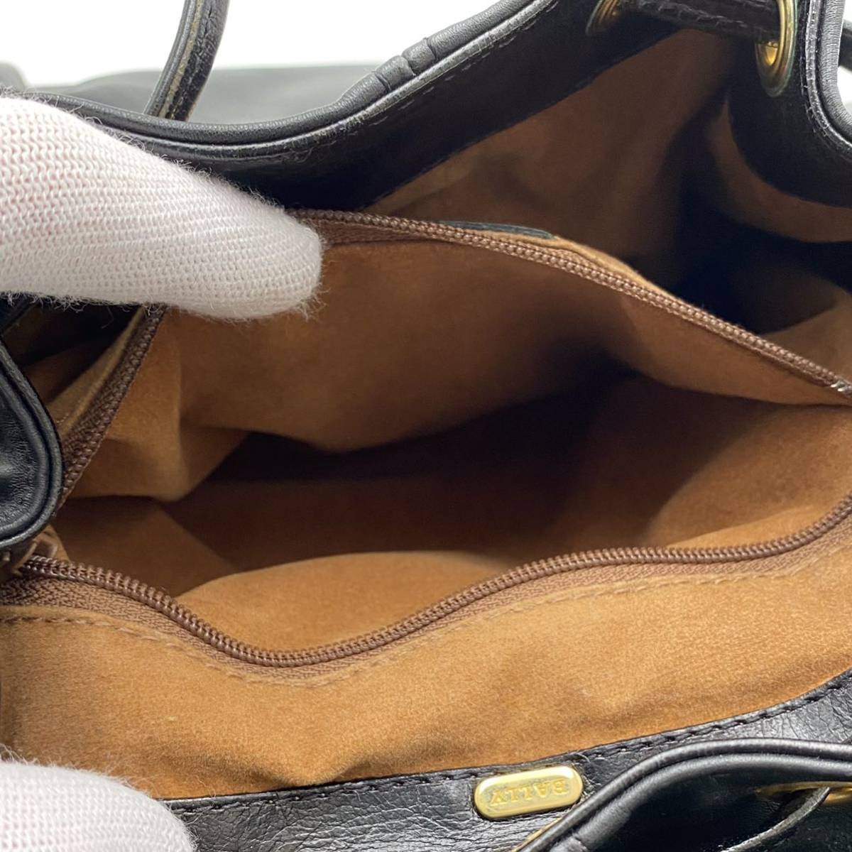 1円～ 極美品 BALLY バリー 巾着型 バックパック リュックサック 