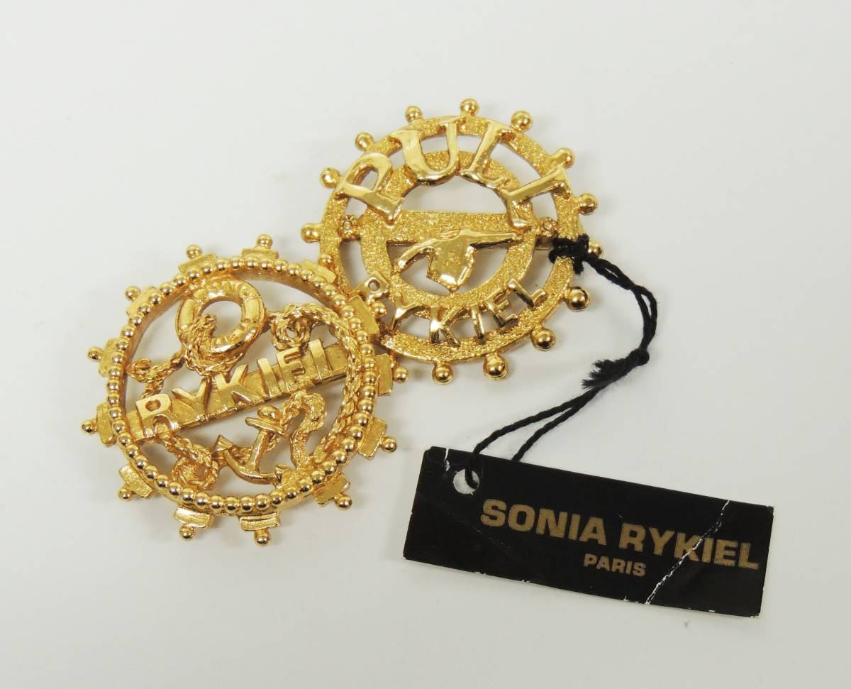  SONIA RYKIEL ソニアリキエル ブローチ 2点 ラウンド 丸型 ゴールドカラー 長袖セーター いかり うきわ ロープ 品 保管品 ③(ソニアリキエル)｜売買されたオークション情報、yahooの商品情報をア ソニアリキエル