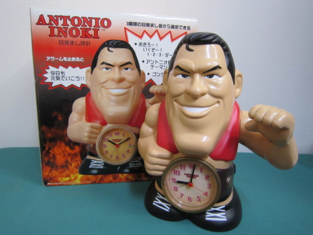 安い，HOT 動作OK アントニオ猪木 ビッグサイズ 人形 目覚まし時計