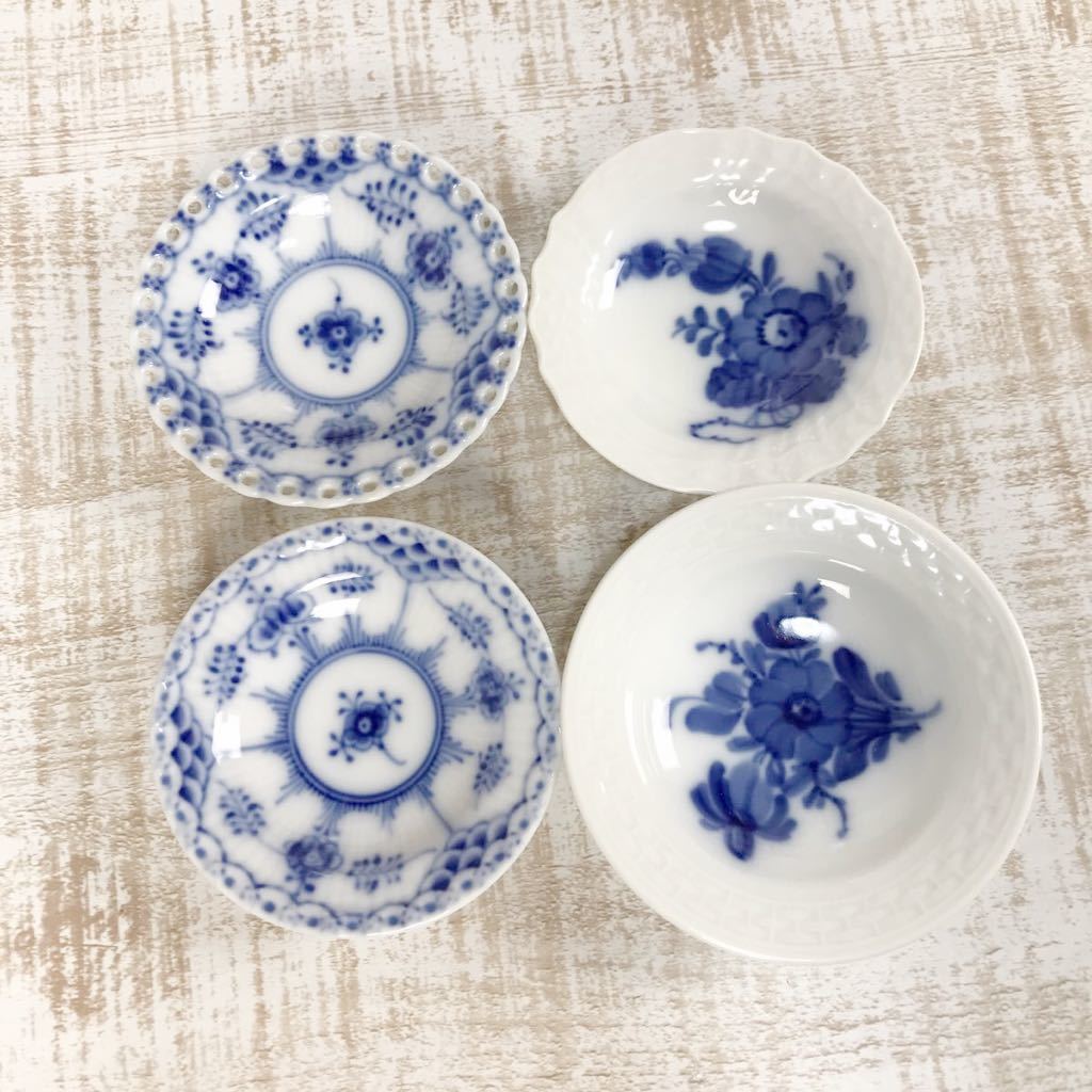 268 Y170-1254083 ROYAL COPENHAGEN ロイヤルコペンハーゲン ブルーフルーテッド ハーフレース バタープレート 小皿