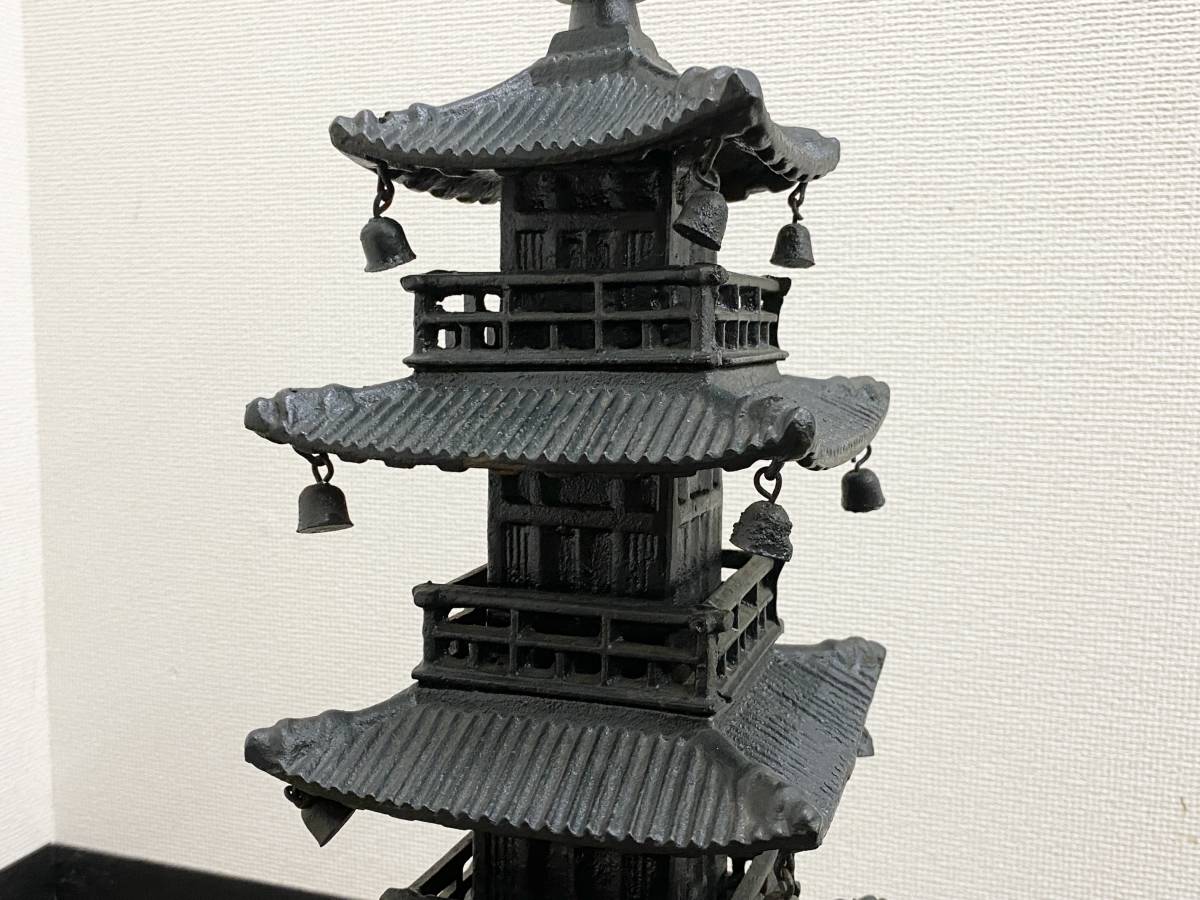五重塔 金属製 置物 ◇【金属製 五重塔 法隆寺 オブジェ 置き物 飾り物】◇玄関 和室 中古