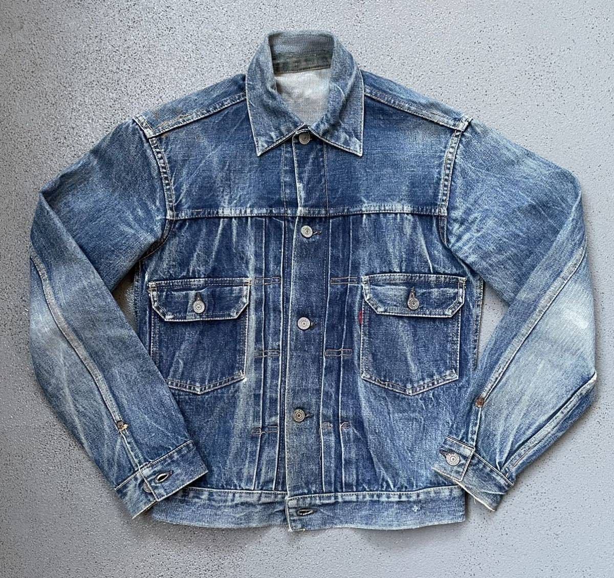 希少 ロング丈 オリジナル 1950s Levi''s 507XX 2ND着丈59cm ヒゲ落ち