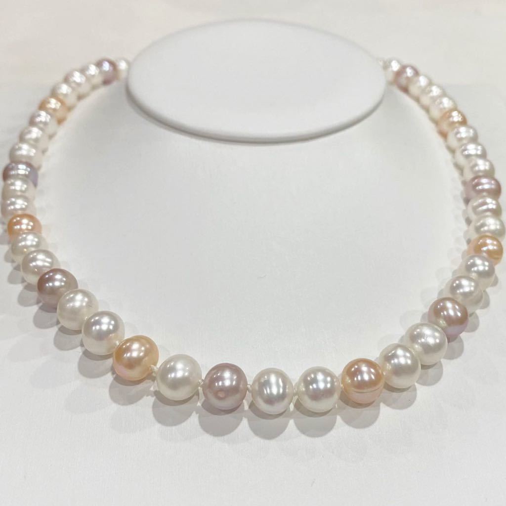 絶品カラーマルチパール8-8.5mmパールネックレス マルチカラー jewelry