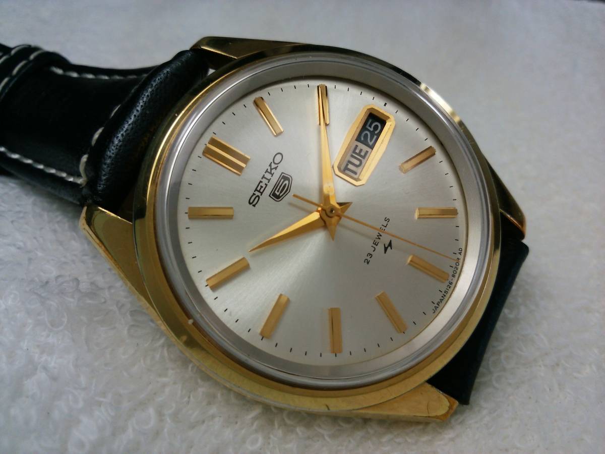 ☆稼働品☆ セイコー 5 23石 自動巻 SGP 5126－8020 中古アンティーク 