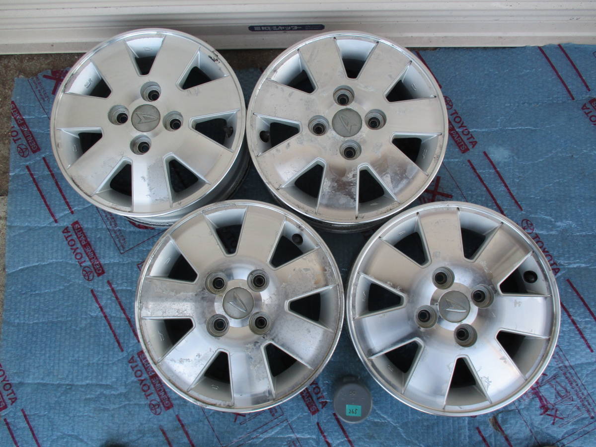 13インチ4.5J 4穴 PCD100 +45 ダイハツ純正ホイール4本セット 楽天