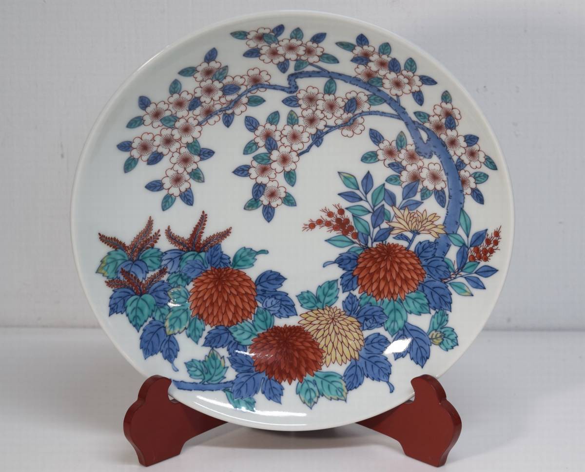 安い，高品質 十三代今右衛門 桜花草文 大皿 飾り皿 径31cm 色絵(鍋島様式)｜売買されたオークション情報、yahooの商品情報をアーカイブ公開 - オークファン 伊万里、有田