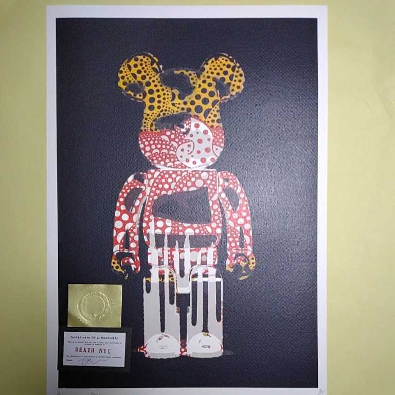 【真作保証DEATH NYC ミッキー×草間彌生×バンクシー 限定アートプリント DEATH NYC 世界限定100枚 アートポスター ベアブリック be@r brick