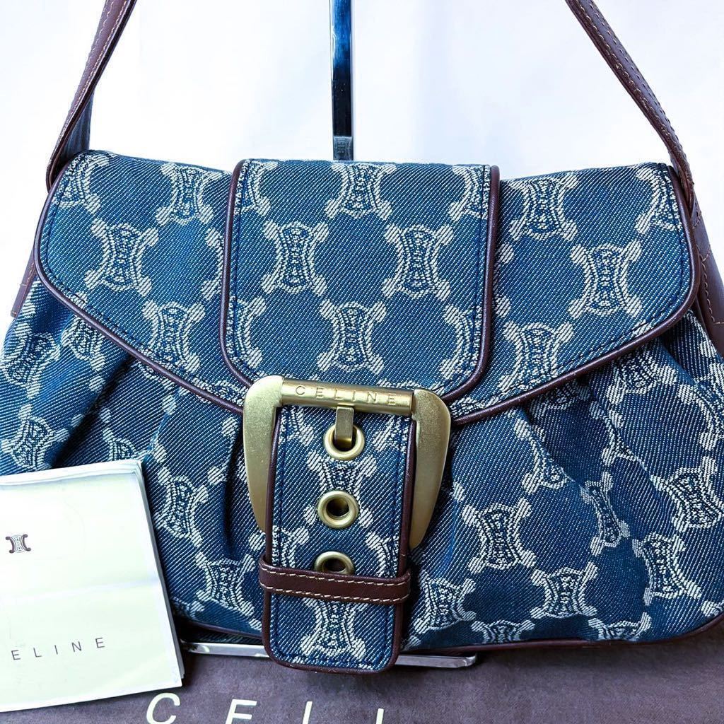 □ 1円 □ 美品 CELINE セリーヌ デニム パリマカダム トリオンフ