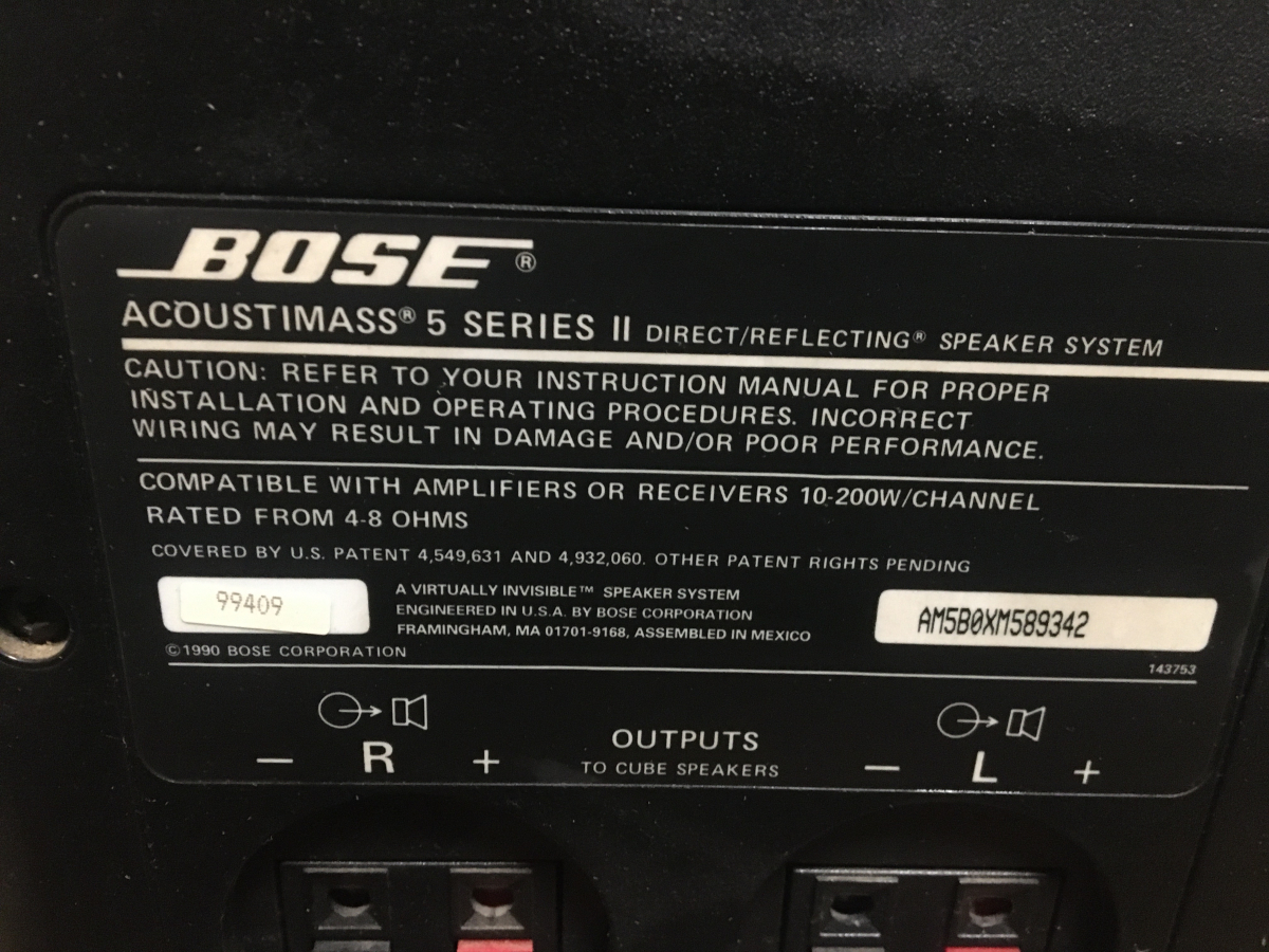BOSE/ボーズ スピーカシステム ACOUSTMASS 5 SERIESⅡ 音出しOK BOSE