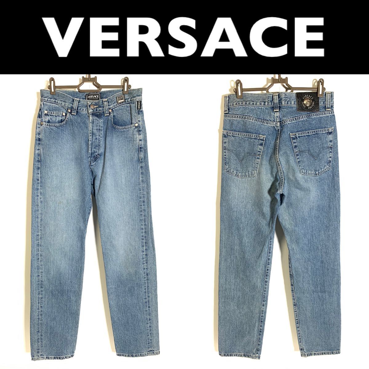 本物保証 VERSACE ヴェルサーチ デニム ジーンズ ボタンフライ メドューサ d243(ボトムス)｜売買されたオークション情報、yahooの商品情報をアーカイブ公開 - オークファン 男性用