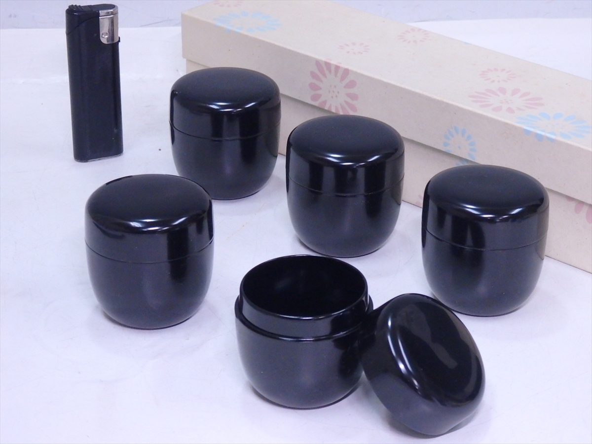 茶道具 花蒔絵 吸物膳 十客 時代漆器 木箱