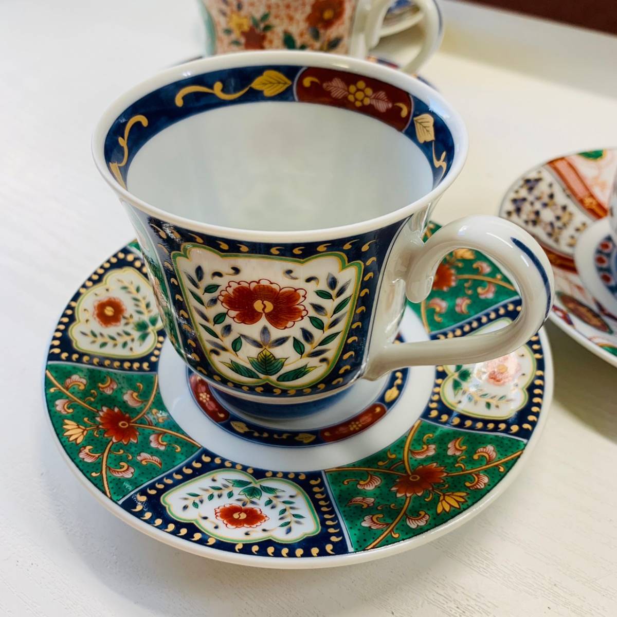 箱付】有田焼 林斎窯 絵変わりコーヒー碗皿 五客揃 Kyuyo G-