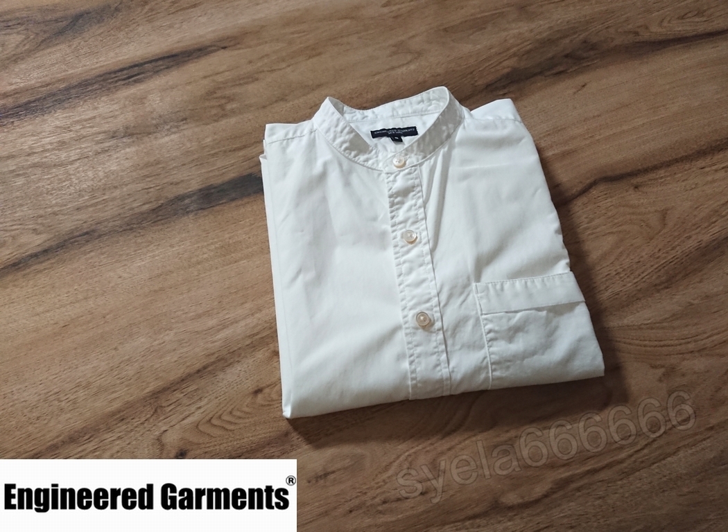 Engineered Garments☆Banded Collar Shirt☆サイズS 白☆エンジニ 