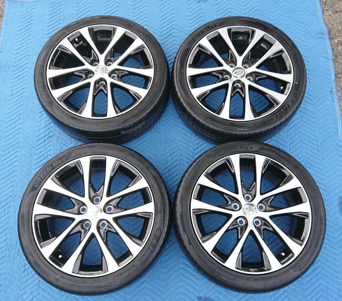 トヨタ 純正 ホイール エスティマ 50 18インチ 215 45 18 ヴォクシー ノア 美品 18×7J 50系 後期 純正 18ｘ7J +51 5H PCD114.3 ハブ