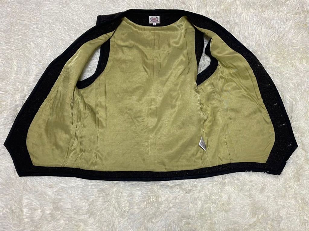 美品！フラットヘッド FLATHEAD ウールベスト　サイズ38M相当 HEAD FLAT THE BKV-01 Yahoo!オークション 牛革
