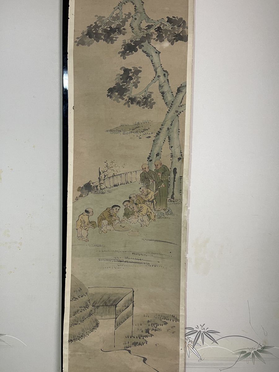 林純賢 人物の図　肉筆 掛軸 風景画 中国美術品　古文書　