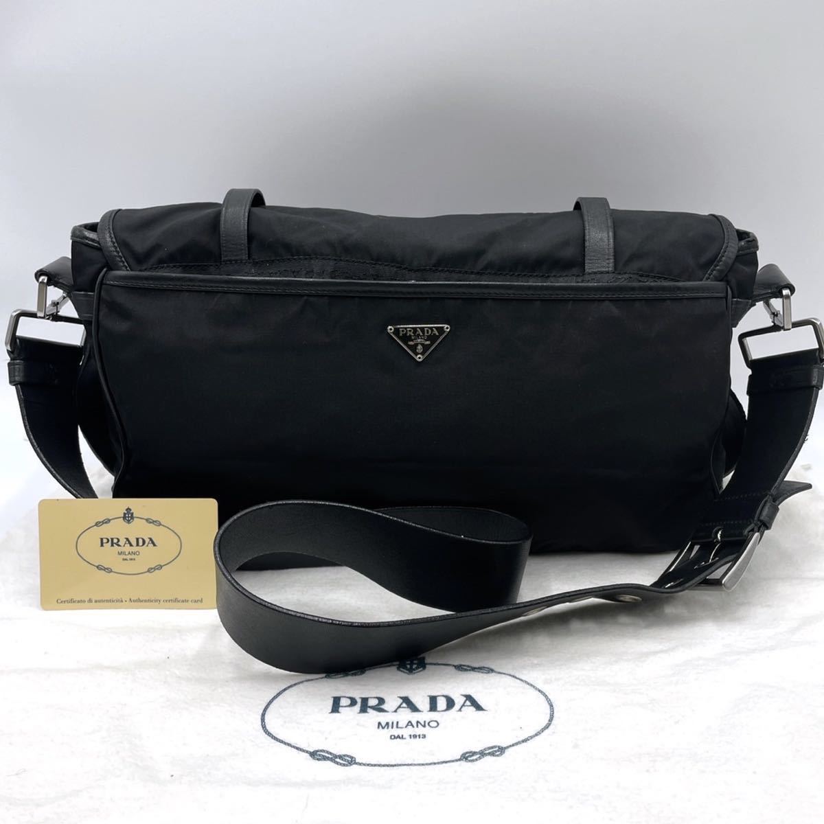 1円～ 【美品 高級】 PRADA プラダ 三角ロゴ 三角プレート