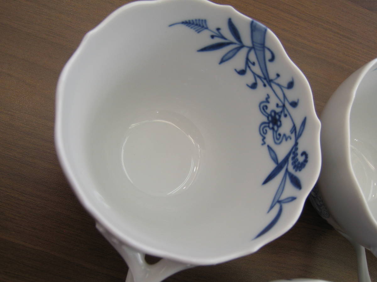 マイセン カップ＆ソーサー MEISSEN 5客 ブルーオニオン Meissen カップ 5つ花 昆虫 フワラーブーケ ◇美品◇マイセン - 5客セット カップ&amp;ソーサー ５客 U008-F5-816