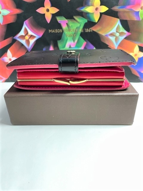 1円 美品 ルイヴィトン ポルトフォイユ・ヴィエノワ ヴェルニ ピンク
