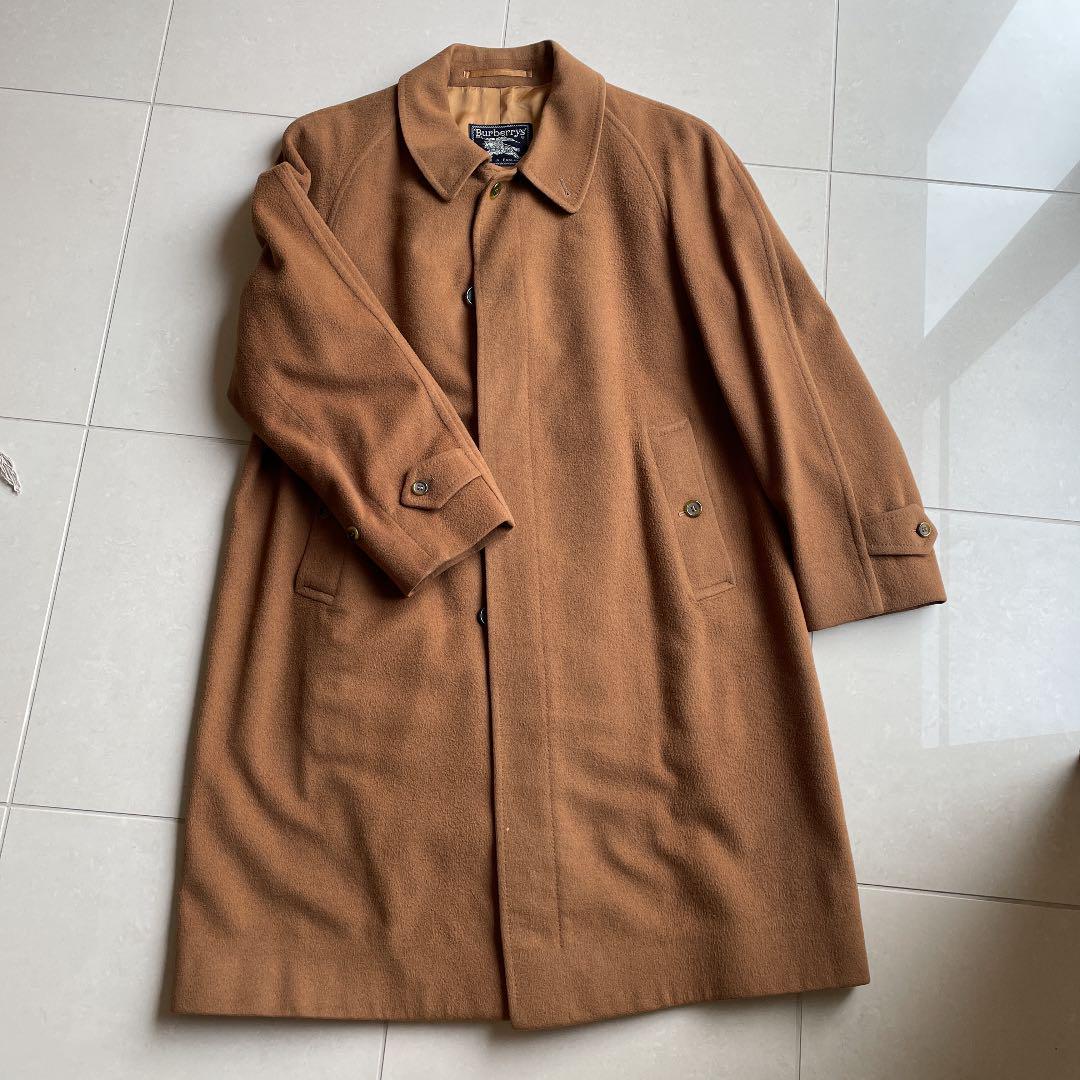 カシミヤ100％ BURBERRY ステンカラーコート 日本製 グレー L