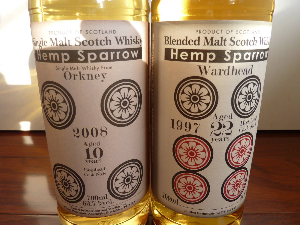 ヘンプスパロー(Hemp Sparrow) 四筒 オークニー 2008 10年 63.7度 700ml