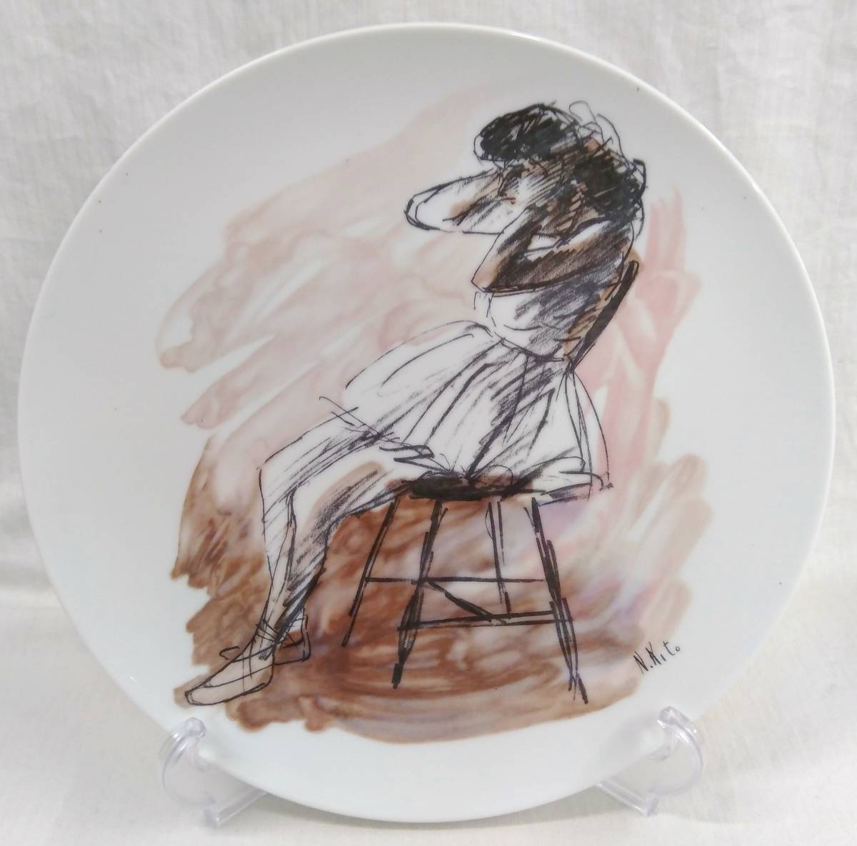 箱付] Noritake ノリタケ 鬼頭鍋三郎 バレリーナ 絵皿 飾り皿 プレート