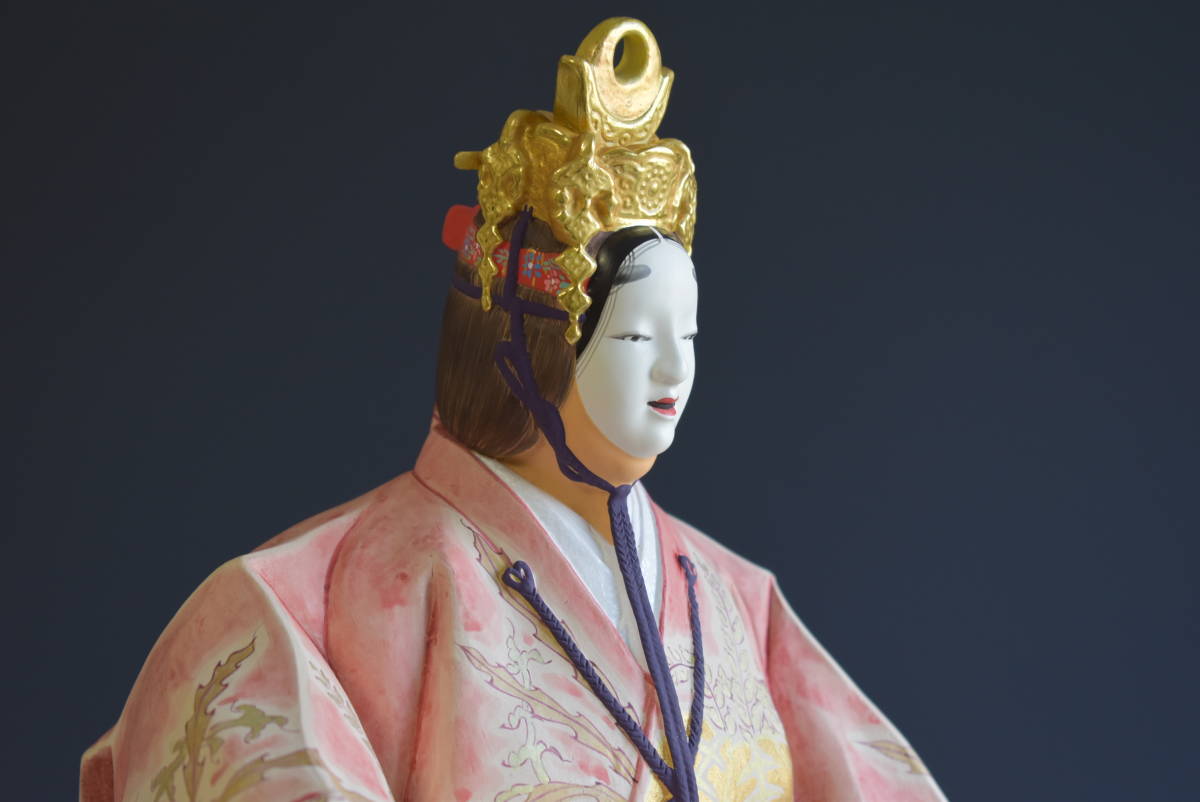 三冬花】 博多人形「能 羽衣」北岡秀雄 作 日展作家 日本人形 郷土玩具